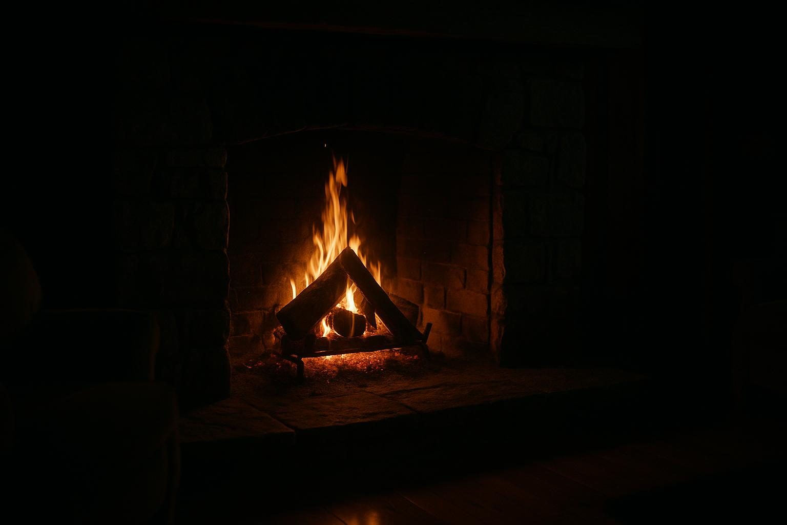 Masonry wood fireplace